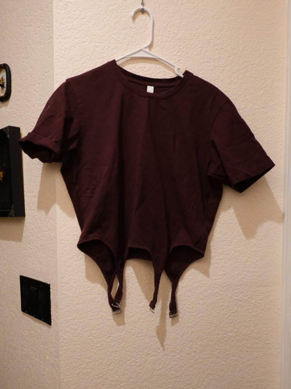 Dion Lee Signature Garter Cut-Out T-Shirt – Eggplant (Fits S/M)